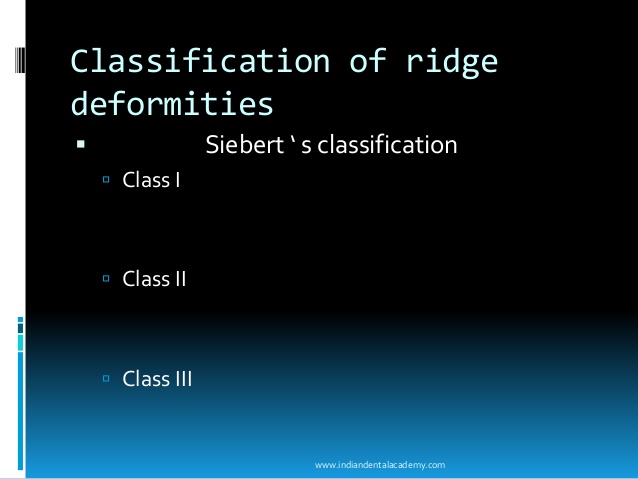 siebert classification edentulous ridge